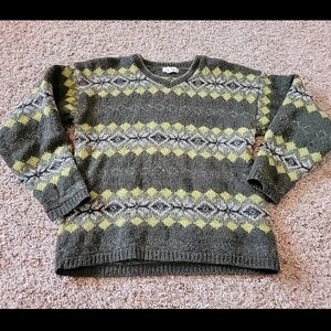 Womens Vintage BKLE Wool/Cotton Sweater!  Olive Green! Size Medium. Made In USA